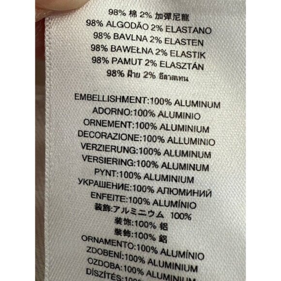 Michael Kors White Pants Denim Jeans Plus Size 20W Gold Emblishments Bling GUC - Picture 7 of 15